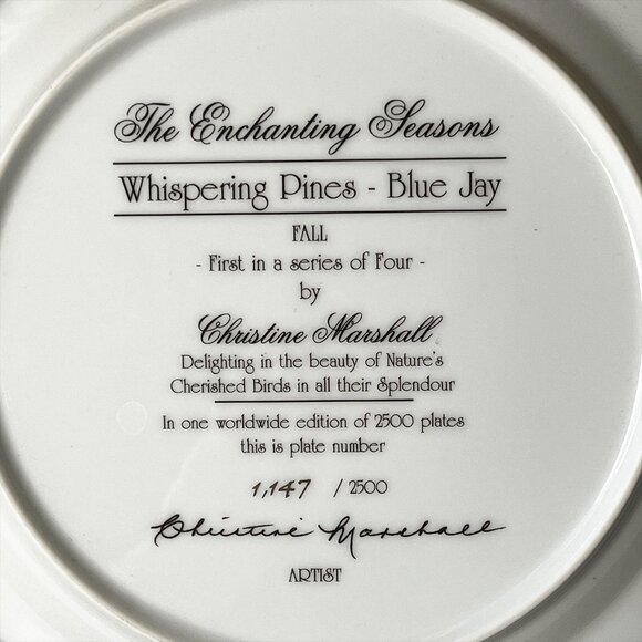 Vintage Cardinal Blue Jay Framed Collector Plates Set 2 by Christine Marshall - Picture 7 of 10